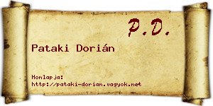Pataki Dorián névjegykártya